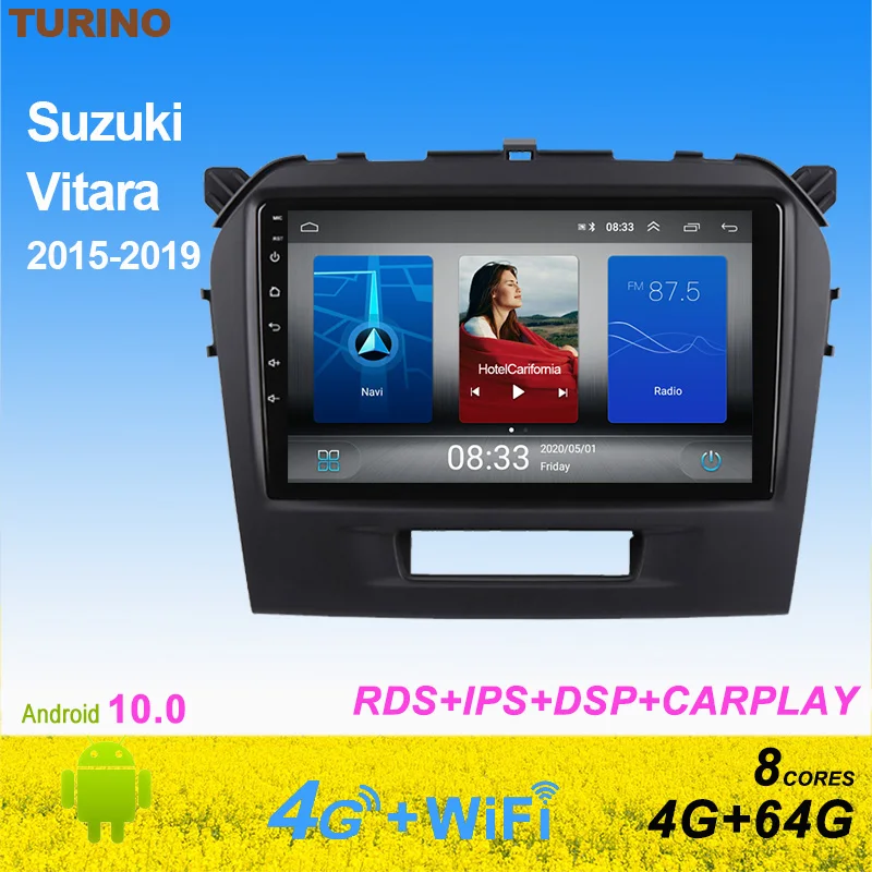 9 &quotIPS 4G + Wi-Fi Android10 9-дюймовый автомобильный навигатор для Suzuki Vitara 2015-2019 Радио dvd gps