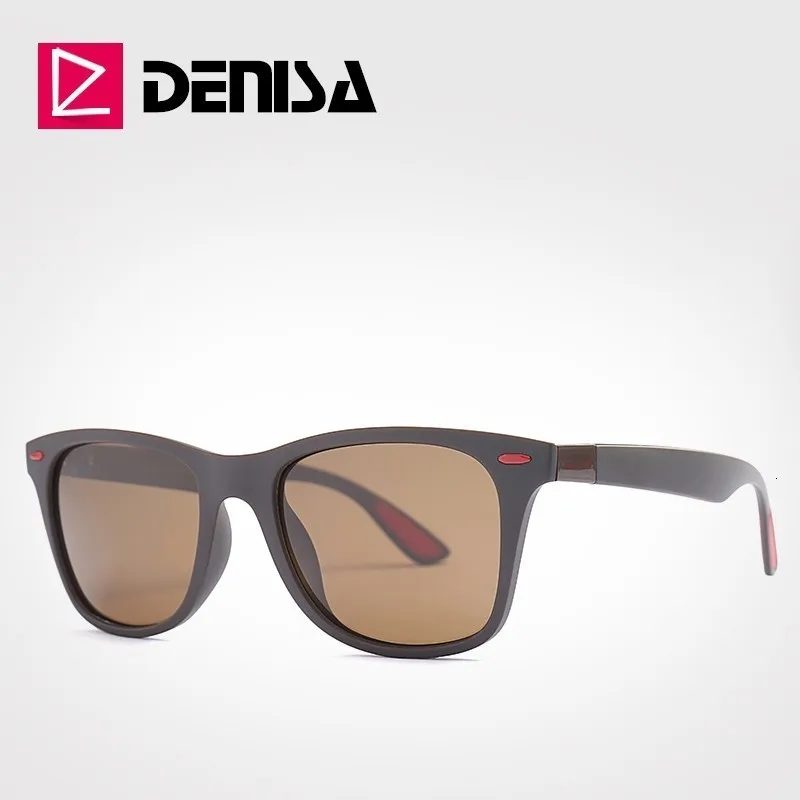 DENISA двойной 11 поляризованные солнцезащитные очки ультралегкие TR90 Квадратные Солнцезащитные очки Брендовые дизайнерские очки UV400 P21 - Цвет линз: Brown Brown
