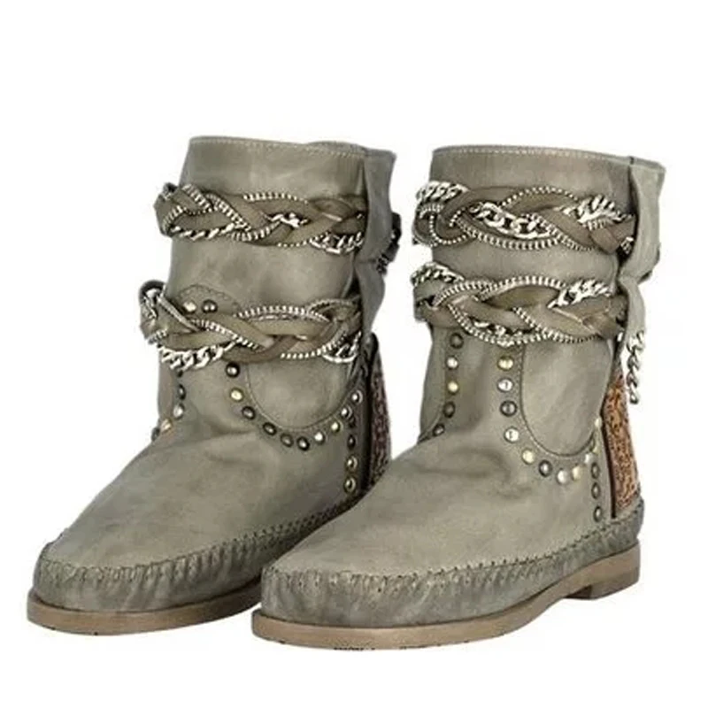 Adputent/женские ботильоны в стиле ретро; Новинка; сезон осень-зима; уникальные модные растягивающиеся женские ботинки на низком каблуке-столбике; женская обувь - Цвет: Gray