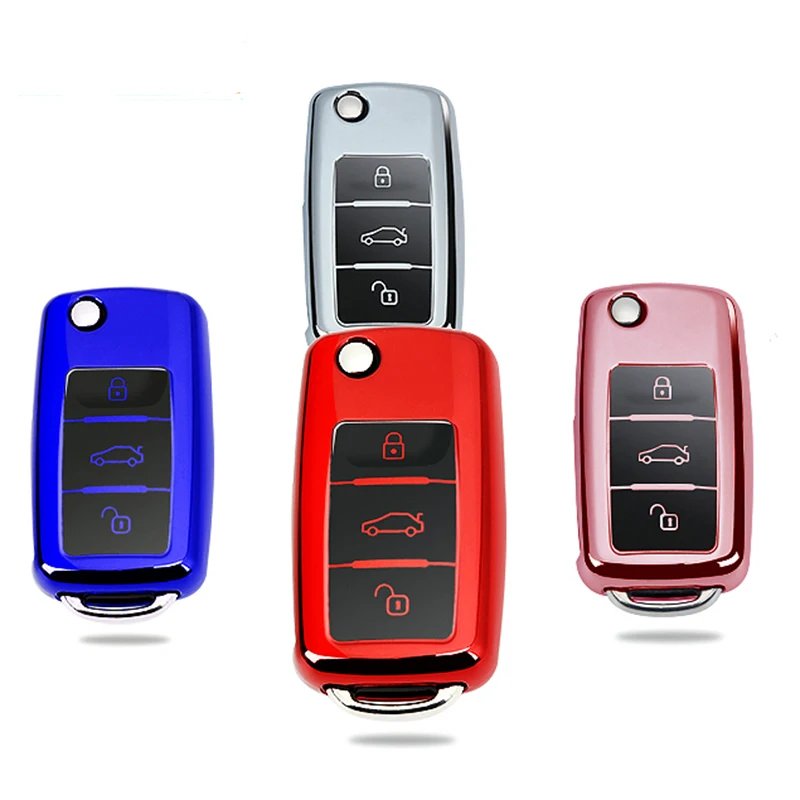 Мягкий ТПУ чехол для автомобильного ключа Golf Bora POLO GOLF Passat Skoda Octavia A5 Fabia SEAT Ibiza Leon