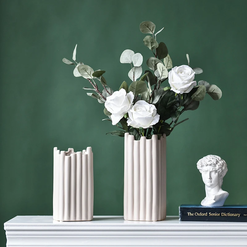 Nordic Scandinavian ceramic vase creative Irregular geometry flower vases art dry flower Vases home wedding decorative