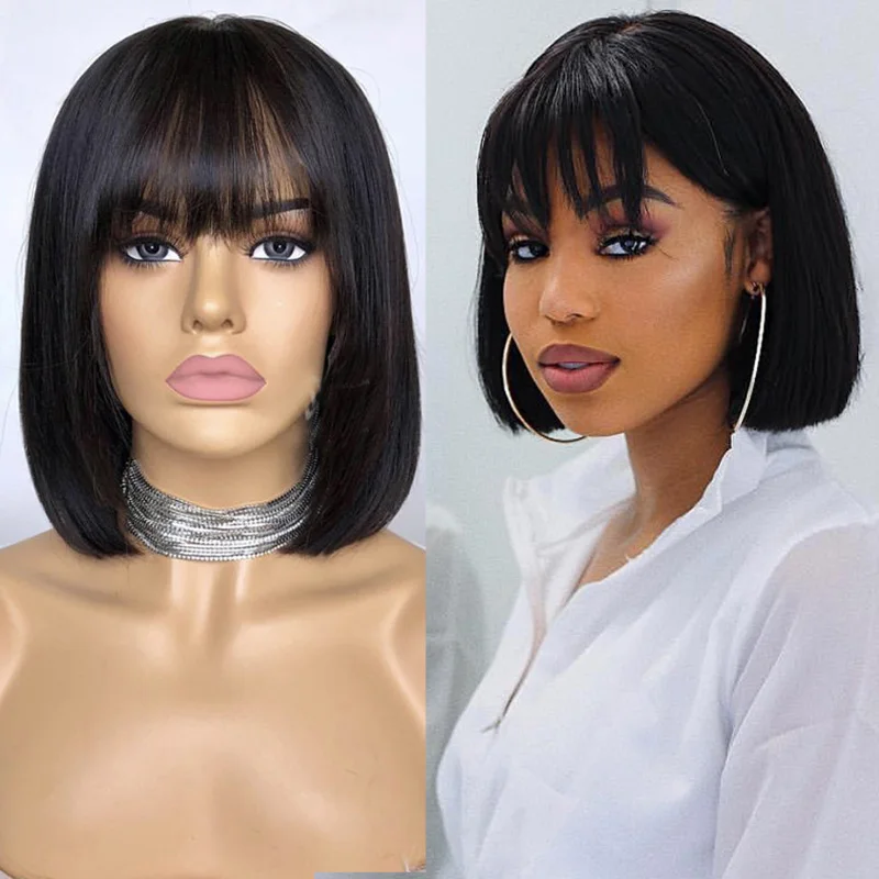 Mstoxic-Short-Bob-Straight-Human-Hair-Wigs-With-Bangs-Brazilian-Full-Machine-Made-Wig-Remy-hair