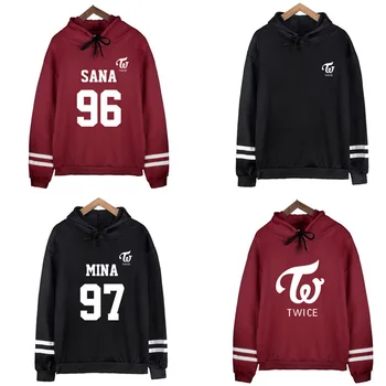 

Kpop TWICE Hoodie Around New Plus Velvet Tops T shirt Men and Women Students Long Sleeve Pullover Jacket