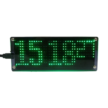 

LED Dot Matrix Clock DIY Bulk Parts Welding Light Cube Kit (Green Blue Bulk Parts + Power Line + Shell) For Child Education Toys