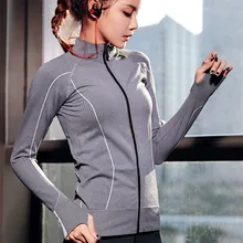 Весенние топы с длинным рукавом для йоги, женская одежда для фитнеса, куртка на молнии для бега, спортивная одежда для женщин, топы для спортзала, спортивная одежда для тренировок