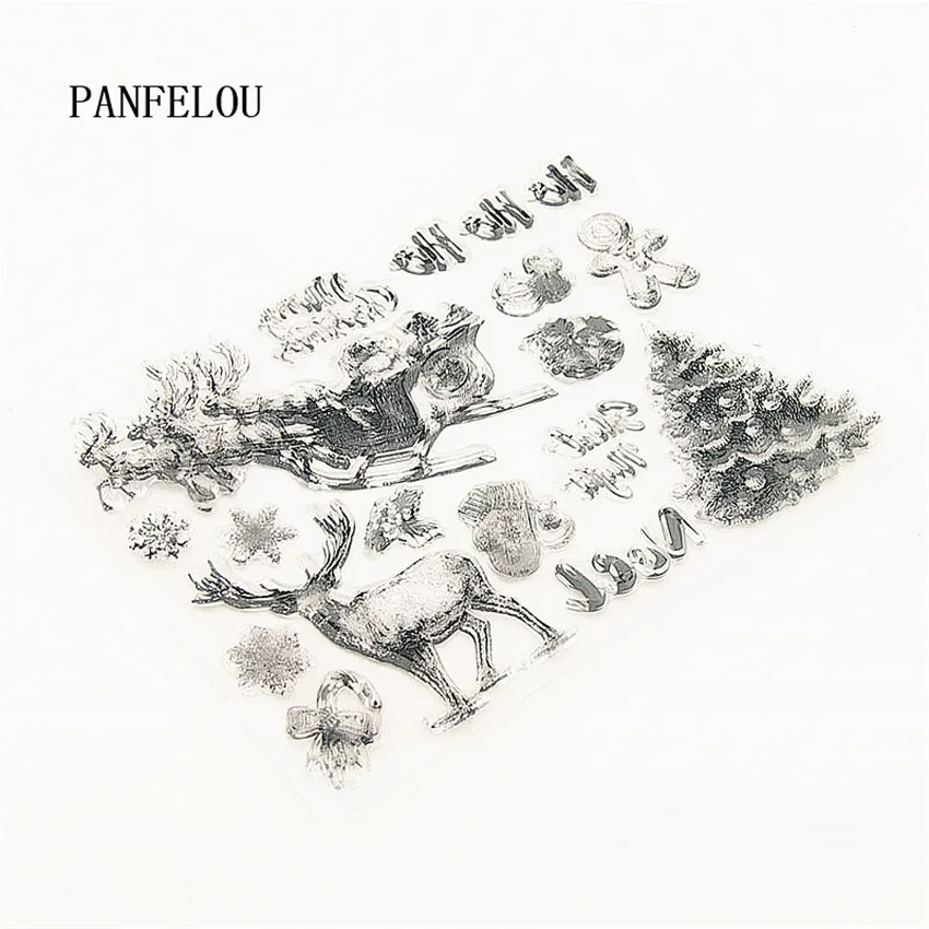PANFELOU 20x15,5 кристма Лес Животные прозрачный силиконовый штамп/печать DIY Скрапбукинг/фотоальбом прозрачные штамп листы