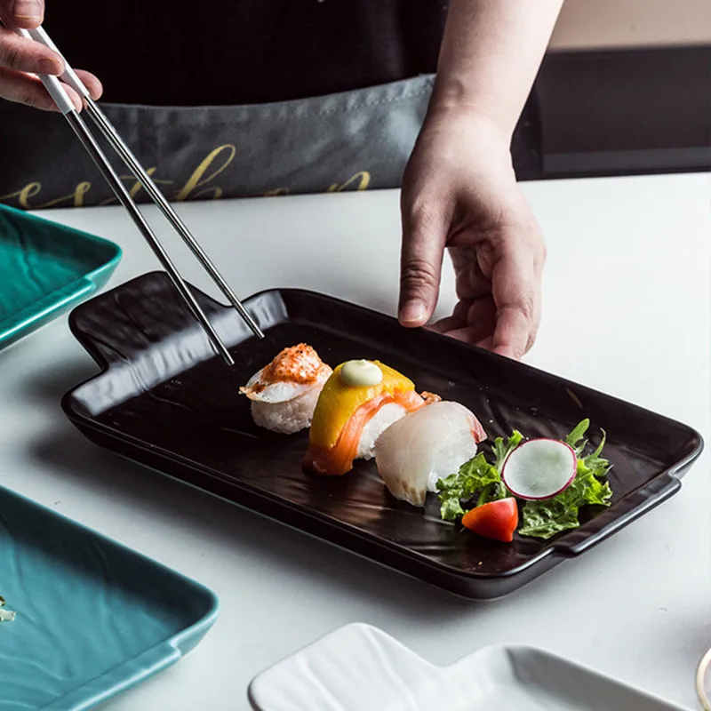 

European simple solid color ceramic plate breakfast salad dessert plate hotel household 12 inch ceramic oven plate