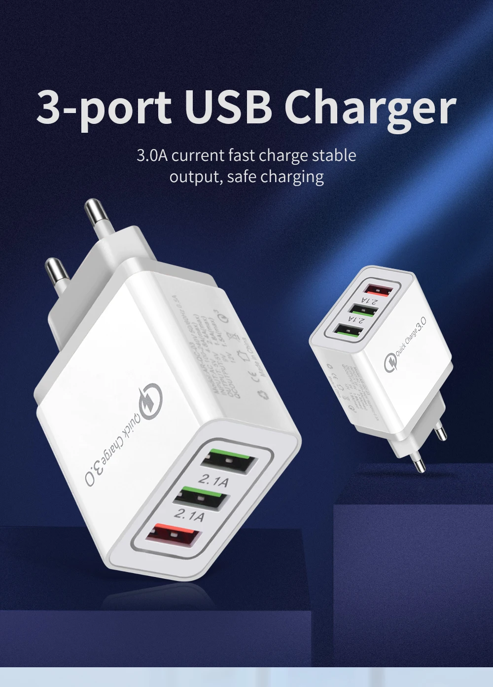 PCER 3A Quick Charge 3,0 USB зарядное устройство EU настенное зарядное устройство для мобильного телефона адаптер для iPhone X MAX 7 8 QC3.0 для samsung Xiaomi