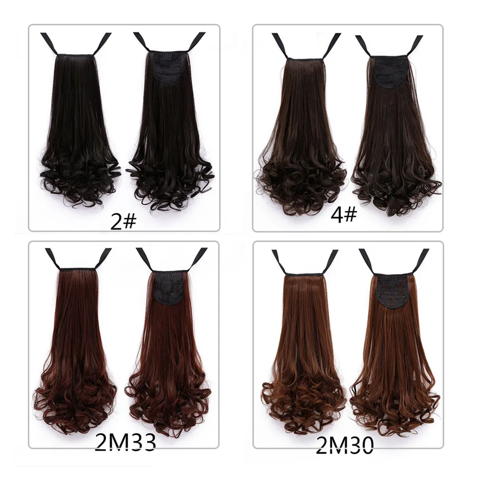 LUPU термостойкие синтетические длинные волны шнурок конский хвост клип в наращивание волос черный коричневый 1" 22" 2" хвост волос