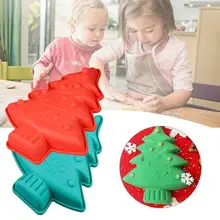 DIY Christmas Tree Silicone Cake Mold For Baking Accessories Cake Decorating Tools 3D Molds Kitchen Baking Tools Random Color