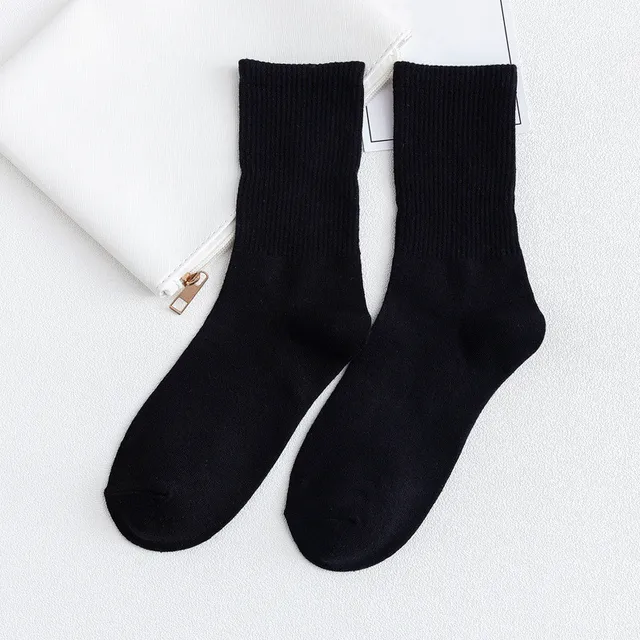 Solid Striped Black White Short Socks for Woman Harajuku Hip Hop Skateboard Crew Socks Cotton Casual Unisex Men/Women's Socks 1