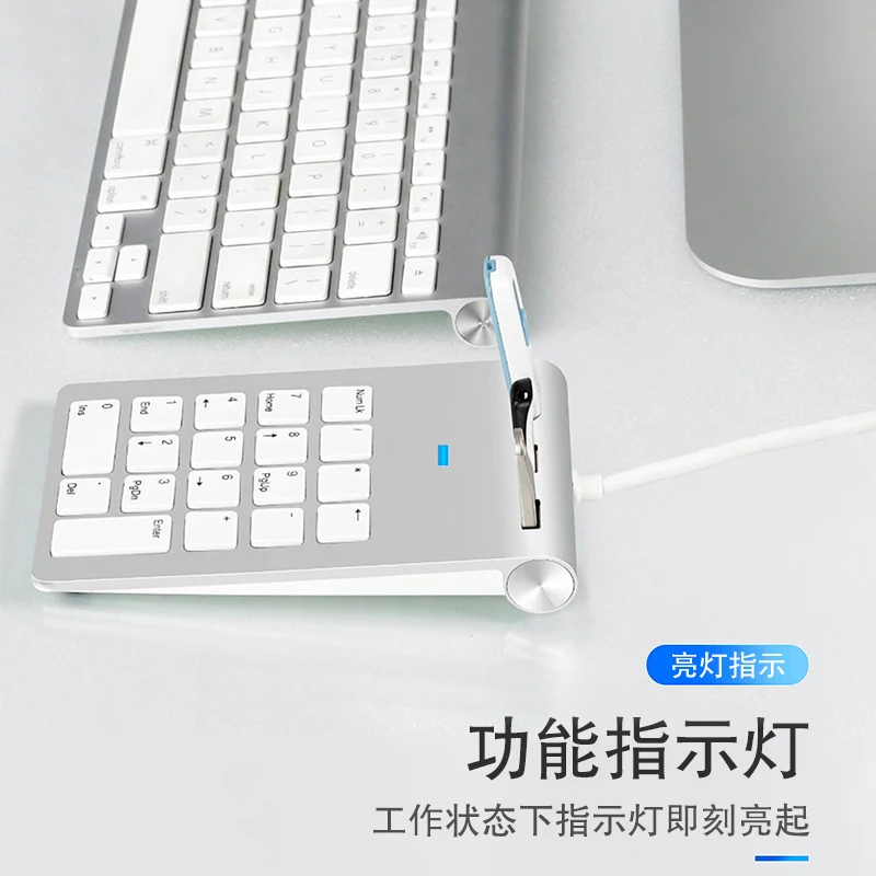AJIUYU USB Numeric Keypad 18 Keys with three USB Hub For iMac MacBook Air Pro Lenovo PC computer number accountant mini keyboard