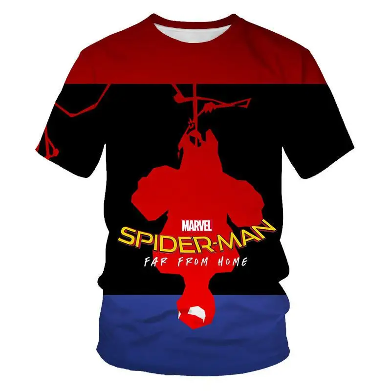 nueva pelcula Человек-паук 3D impresin camiseta nio camisa fresca camiseta ropa para nios corto manga