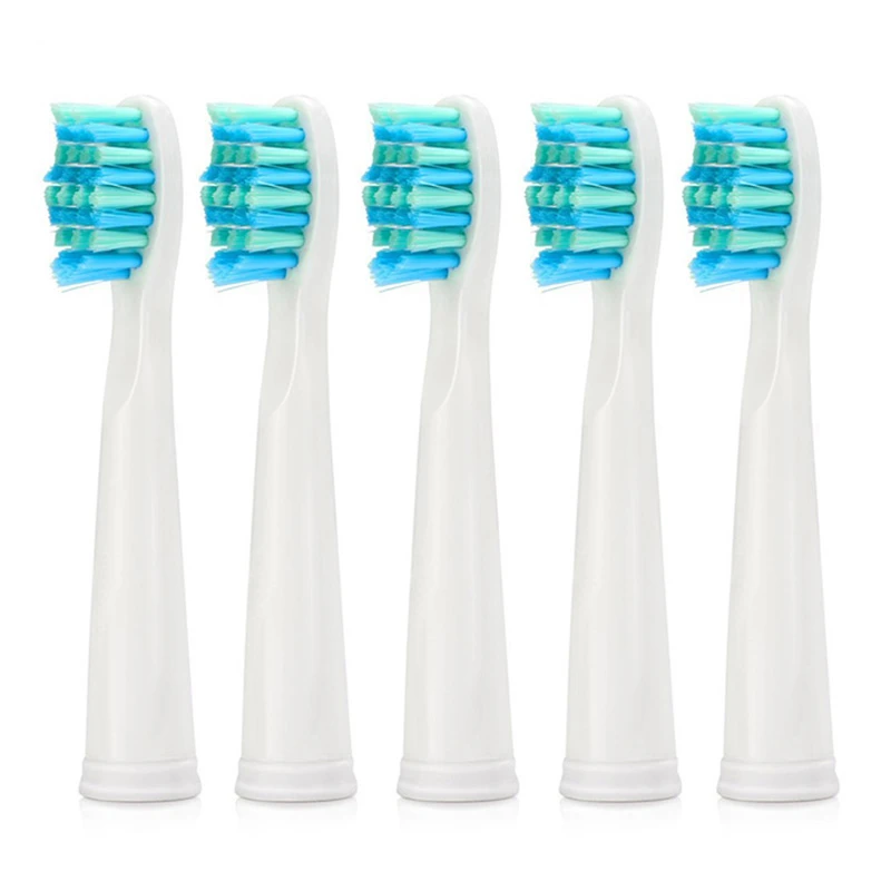 SEAGO Electric Toothbrush with 1 Replacement Brush Heads Battery Sonic Teeth Brush Deep Cleaning Included Soft-bristle SG503 - Цвет: 5pcs brushhead white