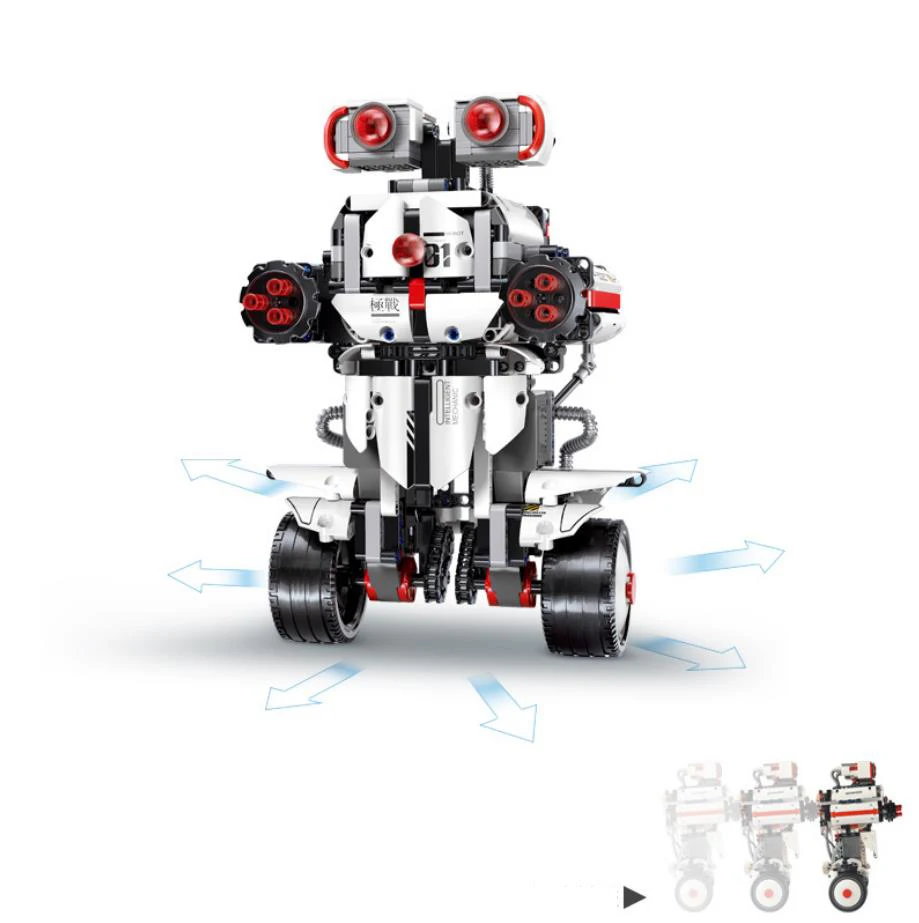 technic 2.4Ghz rc smart programming robot building block with light brick app radio remote control shoting toys collection