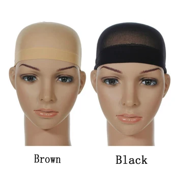 

Wholesale High Elastic Wig Cap Deluxe Hairdressing Tool Mesh Weaving Cap Wig Wearing Intranet Unisex Black Brown Net Cap