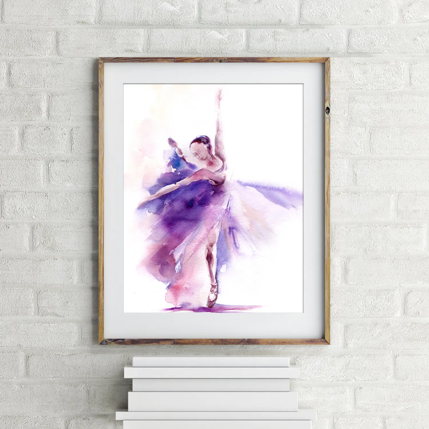Ballerina in Purple Art Print Ballet Dance print Painting Wall Fine Giclée Archival | Дом и сад