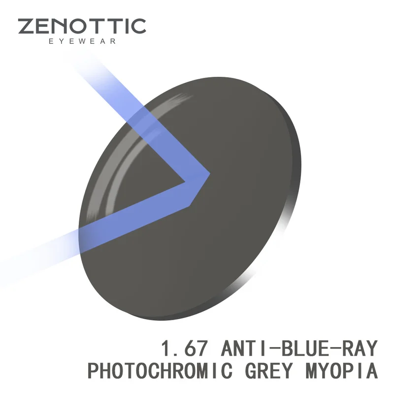 Prescription Glasses Lenses ZENOTTIC 1.56/1.61/1.67 Cr-39 Prescription Lenses Optical Myopia Hyperopia Lenses Anti-Blue-Ray Photochromic Together Only