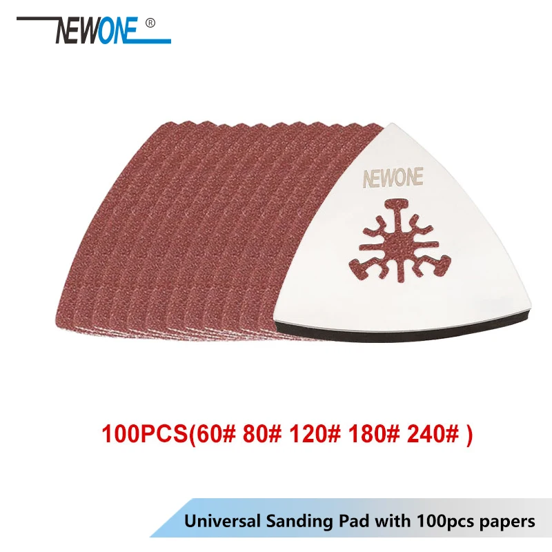  ONE 100pcs Oscillating tool Sanding paper+Triangular sanding pad for Fein Dremel power multi tool a