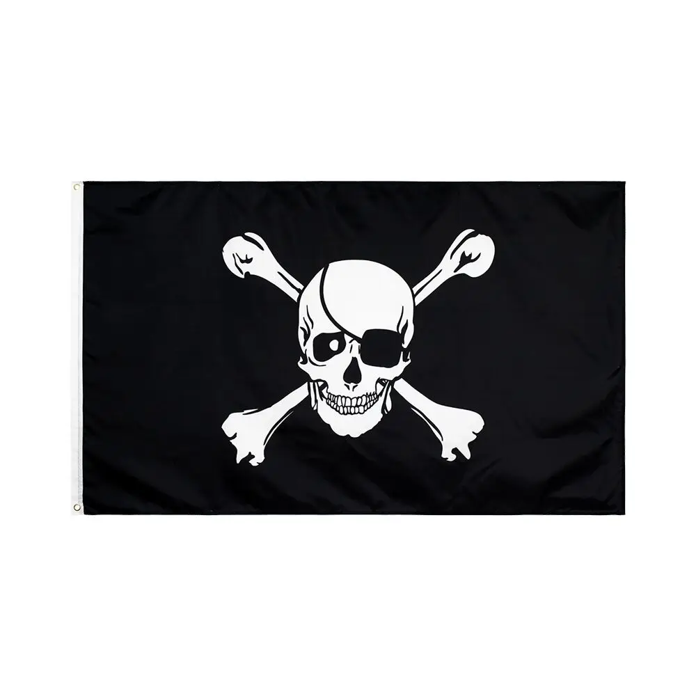 Johnin Polyester Hanging Jolly Roger Skull Cross Bones Pirates