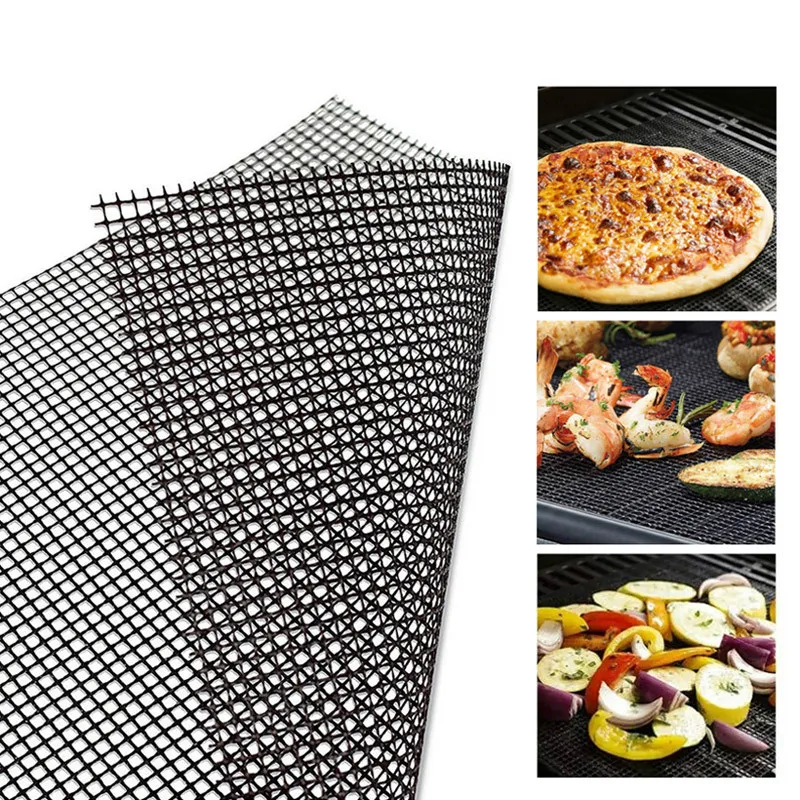 

BBQ Grill Mat Reusable Kitchen Cooking Mesh Grill Mat Non-stick Teflon Grilling Mesh Mat Barbecue Liner Outdoor BBQ Accessories