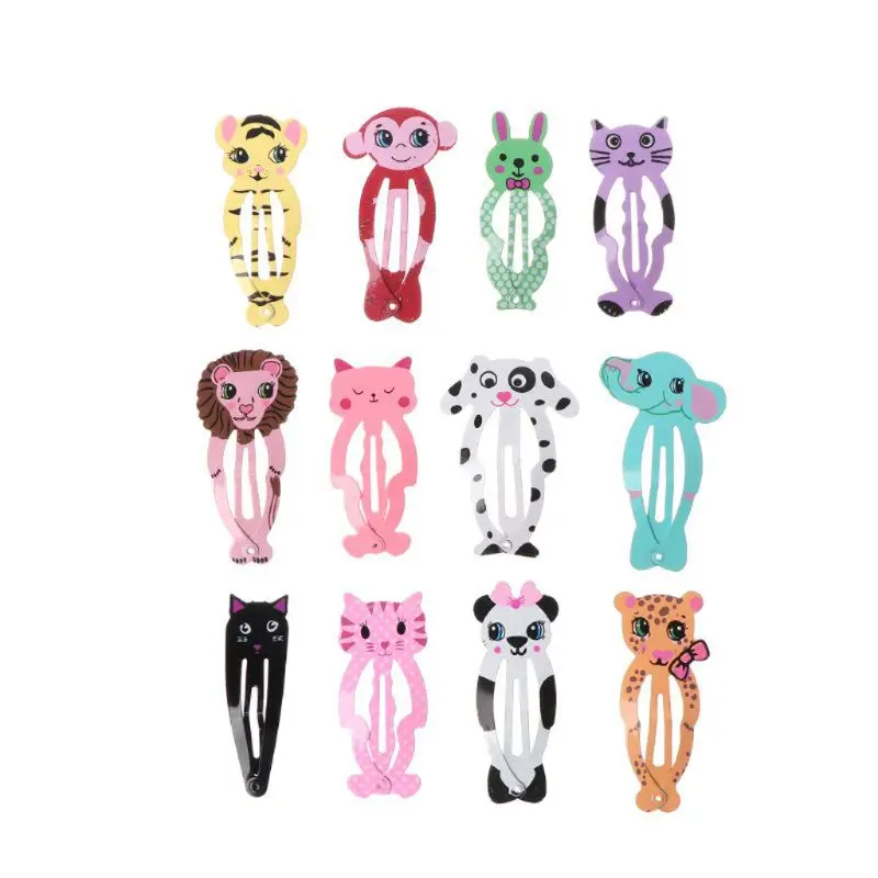 

40 pcs Cartoon Clips Cute Hair Clips Girl Hair Clips Metal Snap Barrettes Multiple Style Little Hairpin Hair Accessories
