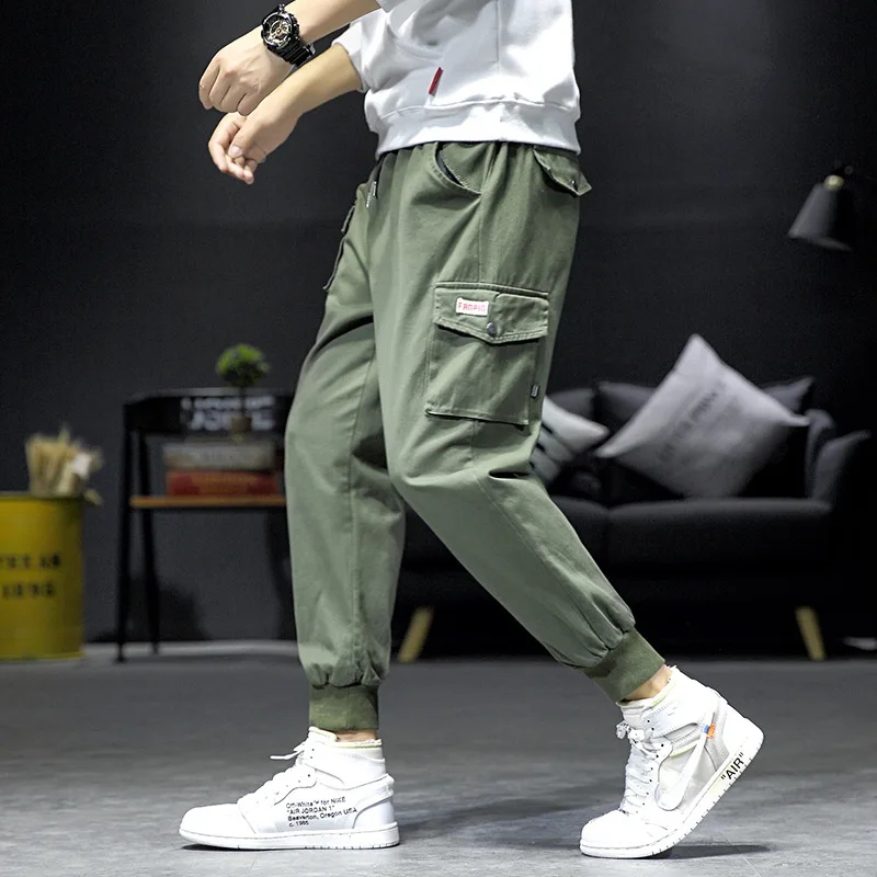 

2020 Spring Main Push Large Size Japanese-style Interior Multi-pockets Workwear Capri Pants M-5x Hk116
