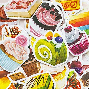 

50Pcs Cute Cake Cartoon Stickers Kawaii Dessert Decor Stationery Stickers Paper Adhesive Sticker For Kids Scrapbooking Supplies