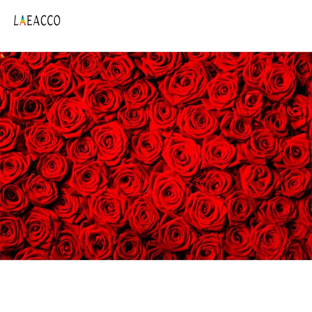 Laeacco Red Rose Wedding Flower Love Party Celebration Bridal Baby Portrait Photo Background Photographic Backdrops Photo Studio