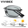 VIVIBEE Men Fold Photochromic Sunglasses with Polarized Lens Rectangle Folding Metal Male Sun Glasses 2022 trending products ► Photo 1/6