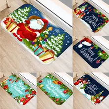 С рождественским принтом для отдыха Анти-скольжения Ванная комната двери пола ковра подушки Декор