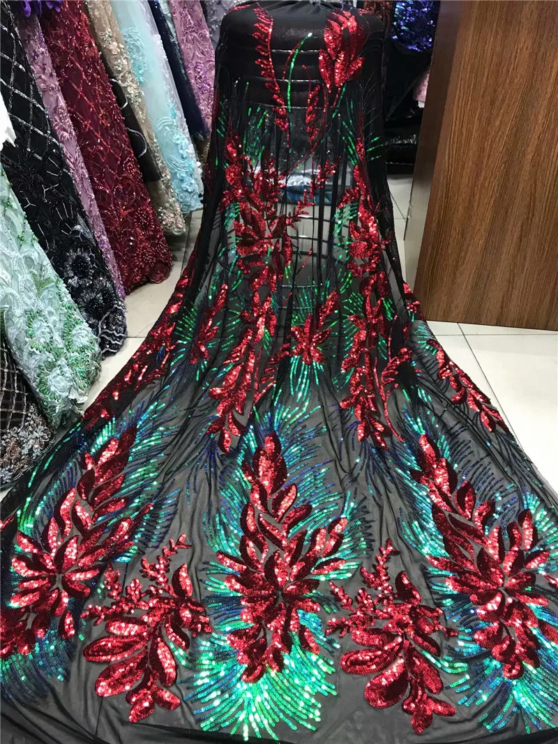 Новинка нигерийское кружево ткань высокое качество tissu dentelle нигерийский кружевной материал роскошные ткани для вечерних платьев 5 ярдов/партия