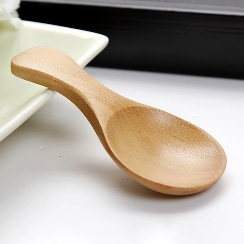4pcs Wooden Spoon Japanese Style Soup Spoons Solid Wood Porridge Spoon For Ice Cream Seasoning Spice Spice Tableware