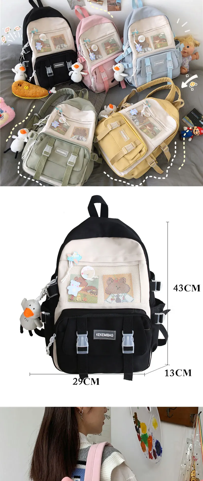 Kawaii Canvas Harajuku School Backpack - Limited Edition