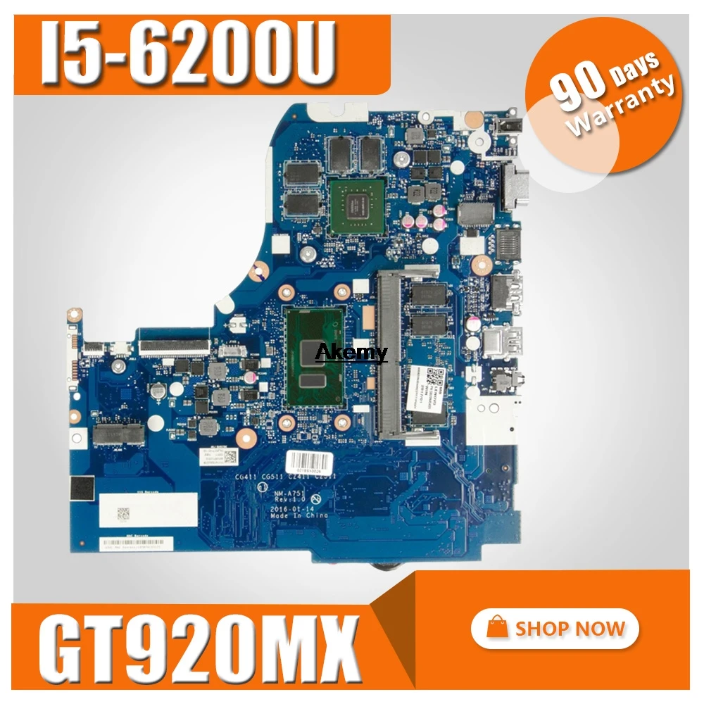 

NM-A751 Laptop motherboard for Lenovo 310-15ISK original mainboard 4G-RAM I5-6200U GT920MX
