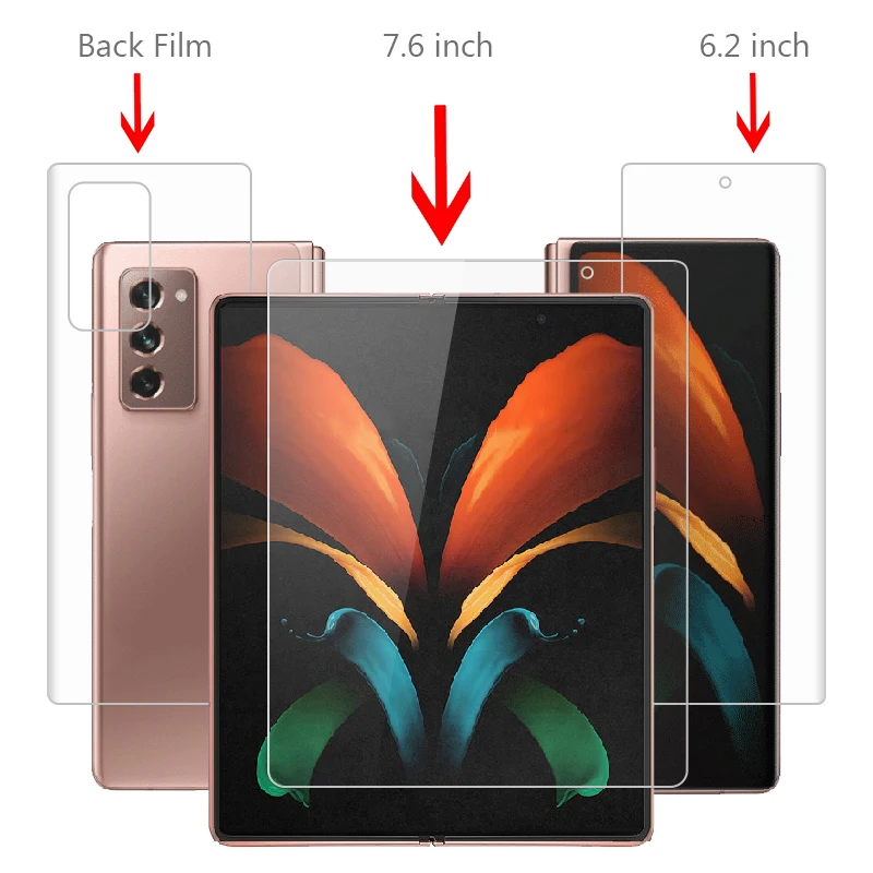 4 in 1 Soft HD Clear Hydrogel Film Front Back For Samsung Galaxy Z Fold 5 4 3 2 W24 W23 W22 W21 Matte Frosted Screen Protector