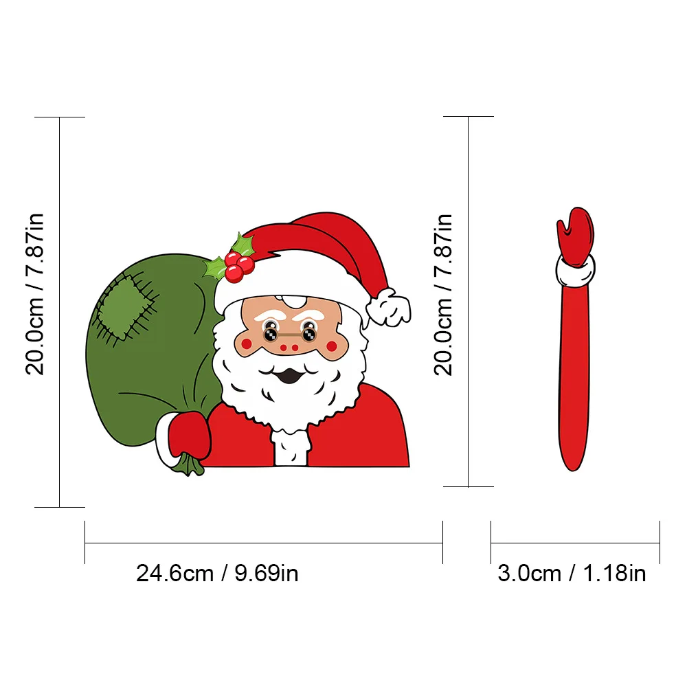 Высококачественные наклейки на стеклоочистители Санта-Клауса, автомобильные наклейки на заднее лобовое стекло, автомобильные наклейки, рождественские наклейки на автомобиль, наклейка на дверь