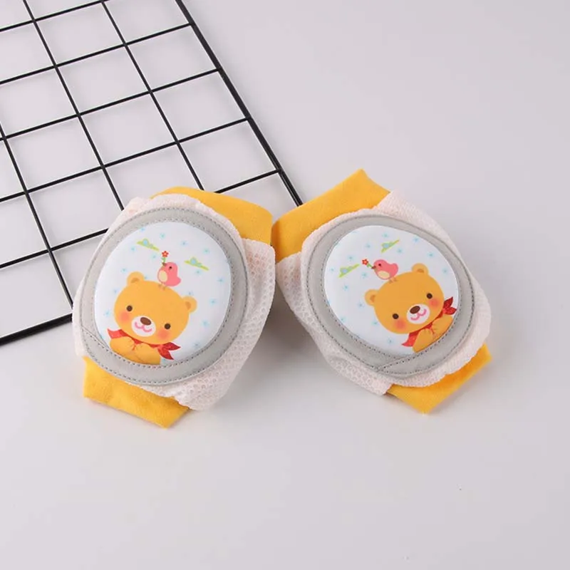 Happy little bear Детские сетчатые наколенники с героями мультфильмов, Защитные носки для ползания, хлопковые детские наколенники, Короткие гетры для маленьких мальчиков и девочек - Цвет: Happy little bear