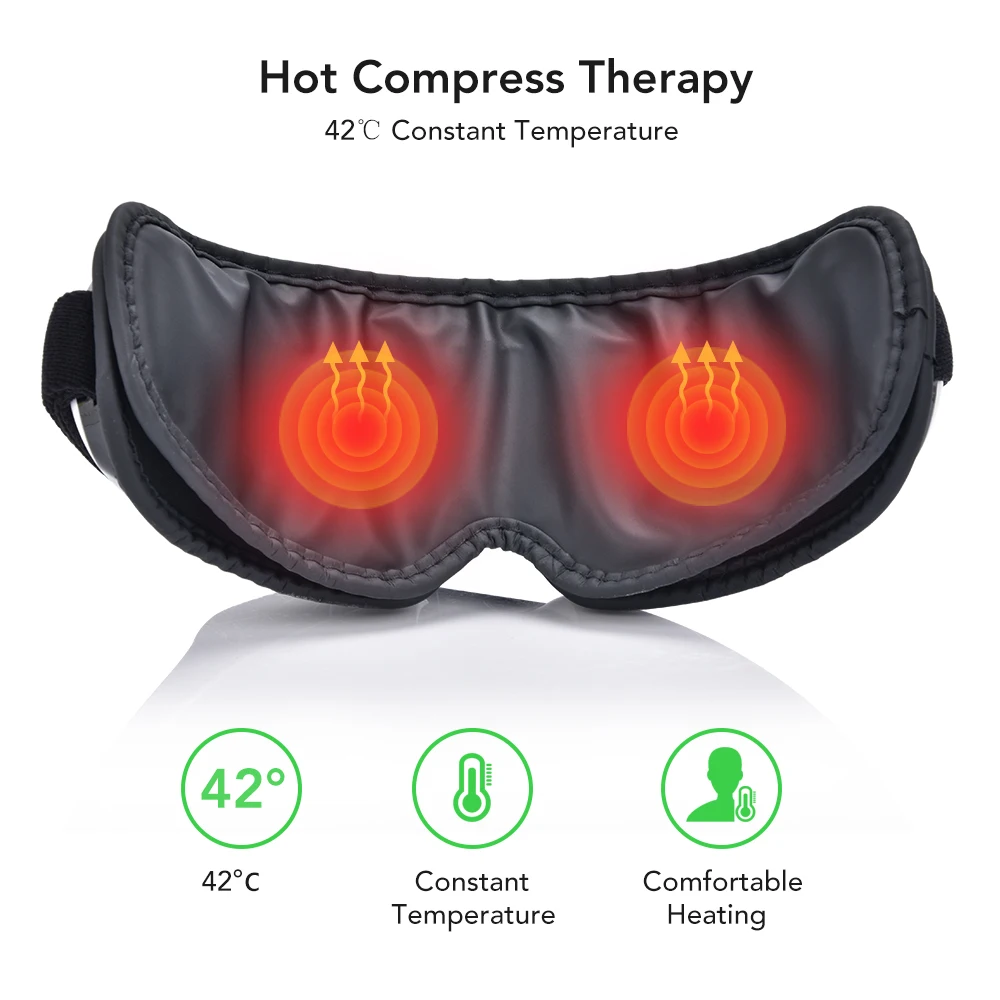 Rechargeable Electric Eye Massager Air Pressure Hot Compress Massage Foldable Bluetooth Music Vibration Eyes Massage Glasses