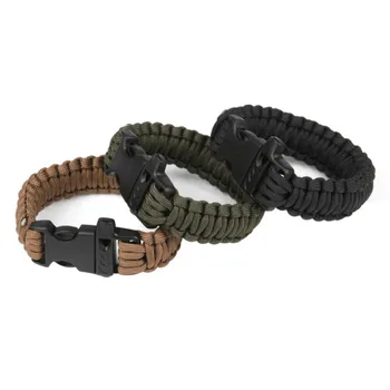 

Camping Rescue Paracord Bracelets & Whistle Portable Parachute Cord Emergency Rope Survival Stainless Buckles Outdoor