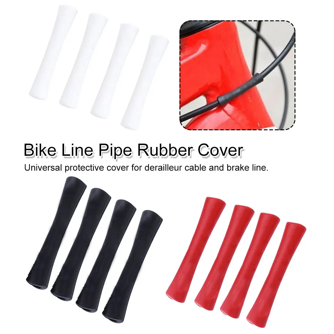 

4 PCS Bicycle Brake Wire Cover Bicycle Derailleur Protective Rubber Sleeve Pipe Shift Cover Bikes Accessory bike brake line pipe