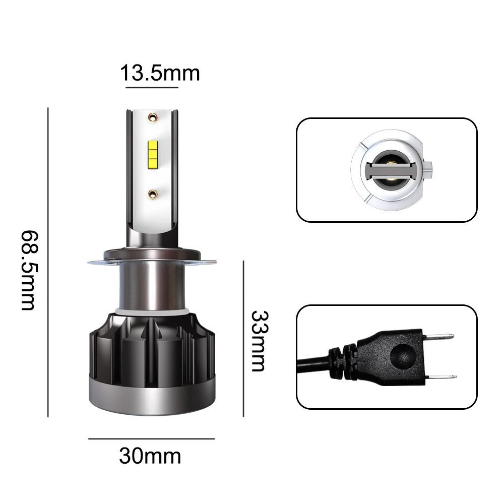  h7 led lights h4 h11 h1 880 881 9005 9006 led mini canbus lamp 8000LM lamps for car (8)