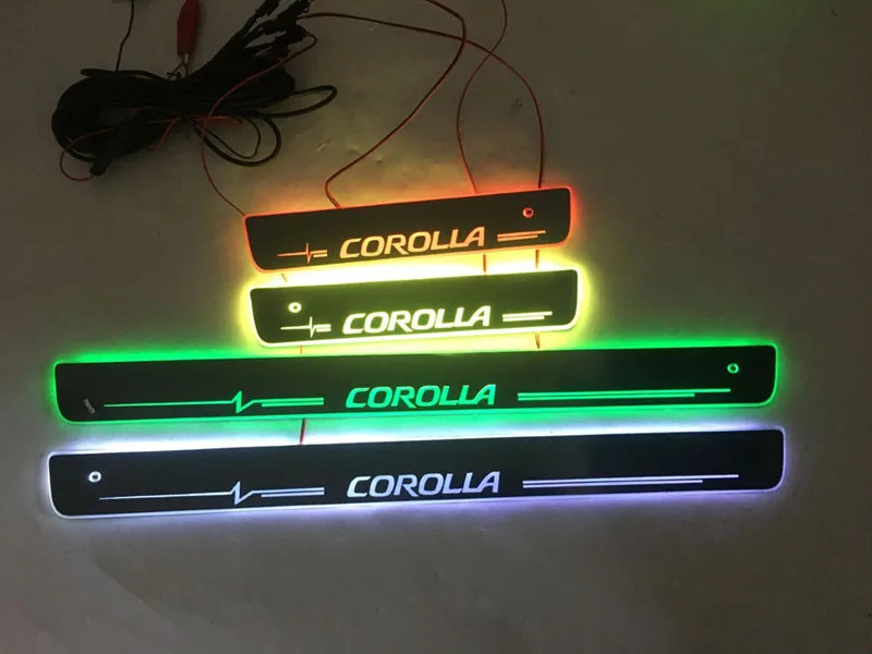 4 шт./применим к Corolla потокового цвета светодиодный светильник порога Добро пожаловать педаль/динамическое освещение автомобиля порог для ToyotaCorolla