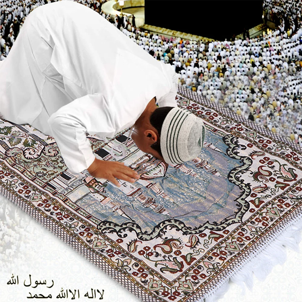 Islamic Prayer Mat Thick Carpet With Soft Tassel Floor Worship Rugs Muslim Decoration Blanket Ethnic Easy Carry | Дом и сад