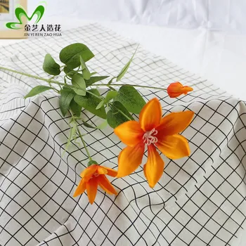 

3 Head 8-Color Clematis Top Grade Model Silk Flower Wedding Wedding Domestic Ornaments Fake Flower Wall