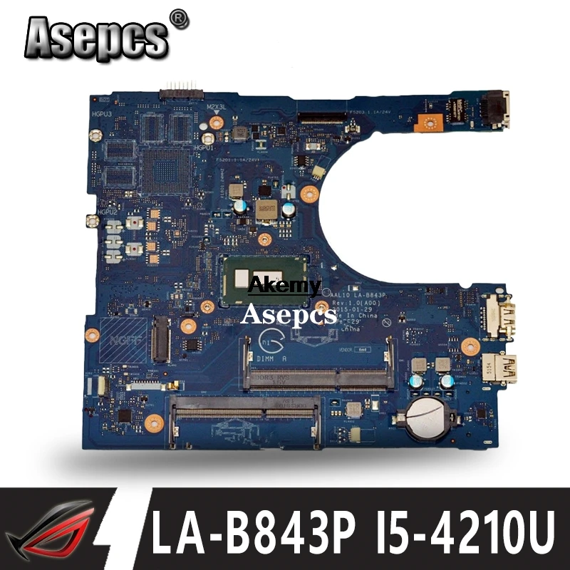 

LA-B843P CN-0FRV68 For DELL CN-0FRV68 FRV68 5458 5558 5758 Laptop Motherboard I5-4210U GM LA-B843P REV:1.0 work 100%