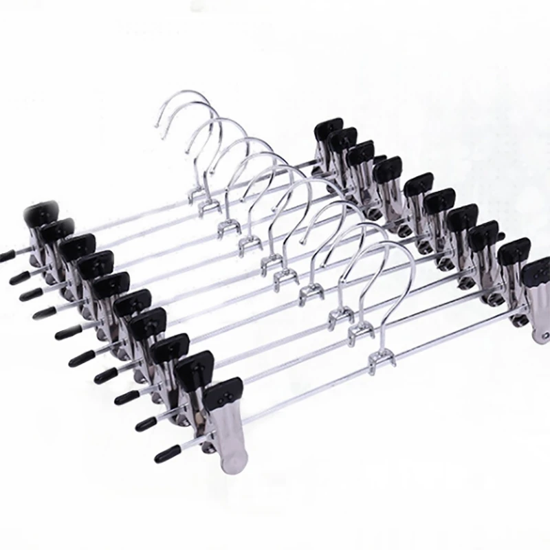Pant Hangers, Skirt Hangers with Clips Metal Trouser Clip Hangers for