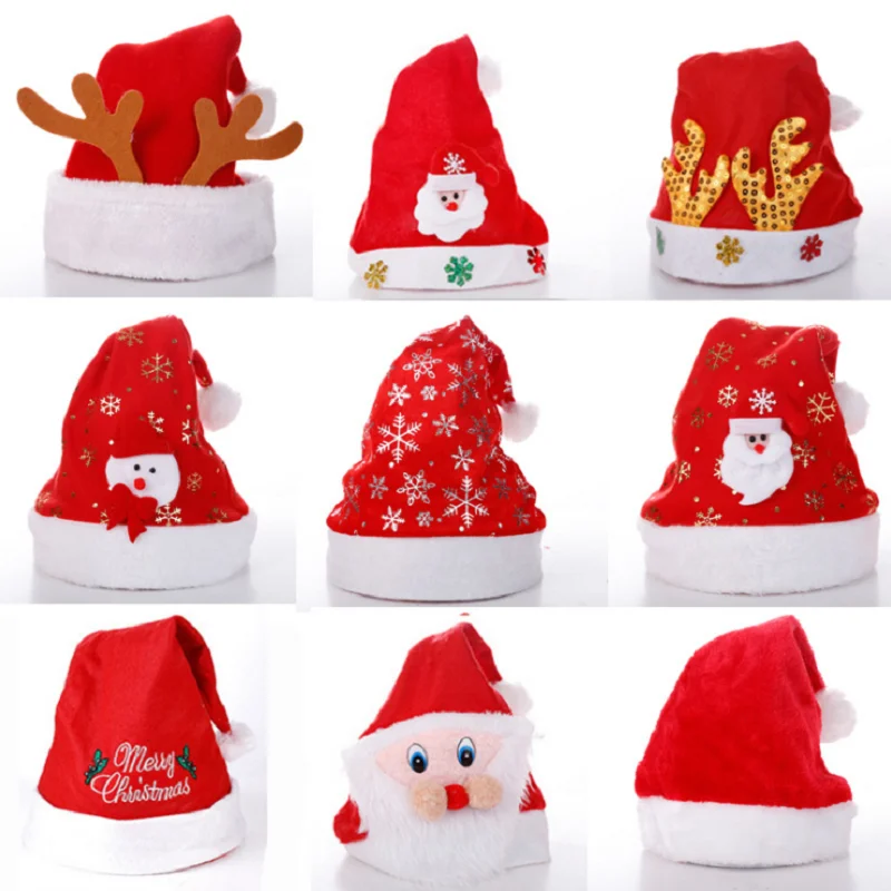 

Christmas Ornaments Decoration Christmas Hat Child Adult Christmas Party Props Creative Santa Plush Hat
