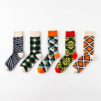 

Happy Funny Harajuku Cotton Socks Colorful Women Men Socks Crew Socks New Geometry Socks