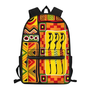 

THIKIN 2020 African Elements Print Casual School Bags for Teen Backpack Fashion Book Bag Cool Satchel Art Women Custom Pattern